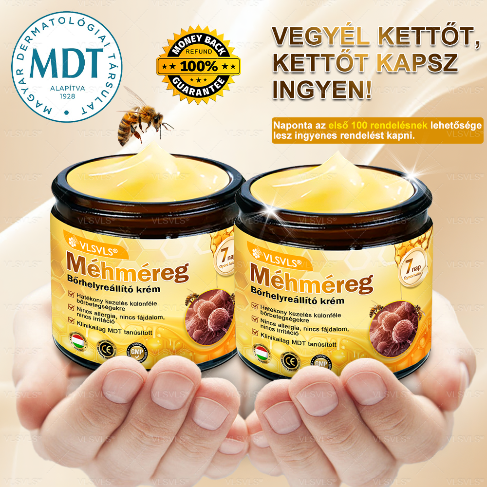 🌟 Magyarországon készült és innen szállítjuk ✨ VLSVLS® Méhméreg Bőrhelyreállító Krém 🔥 UTOLSÓ NAP – 80% KEDVEZMÉNY